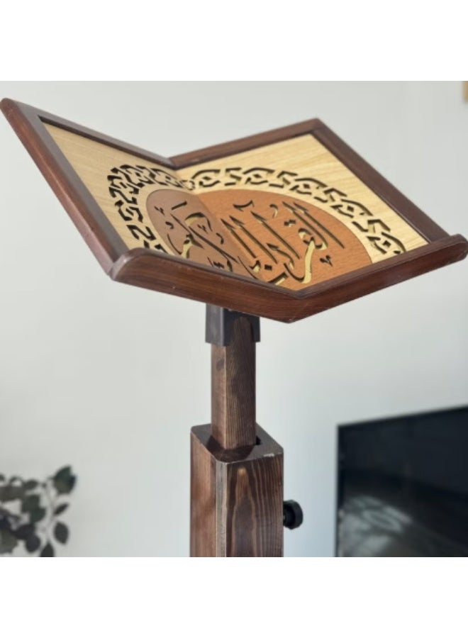 SUNDUS Luxury Adjustable Wooden Quran Stand - Elegant Design with Mobility and Height Adjustment - Image 5